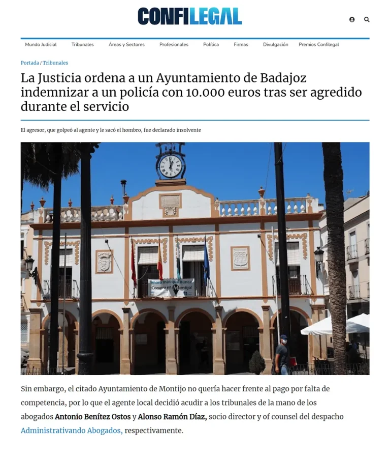 aparicion-en-medios-confilegal-ayto-badajoz-indemnización-policía