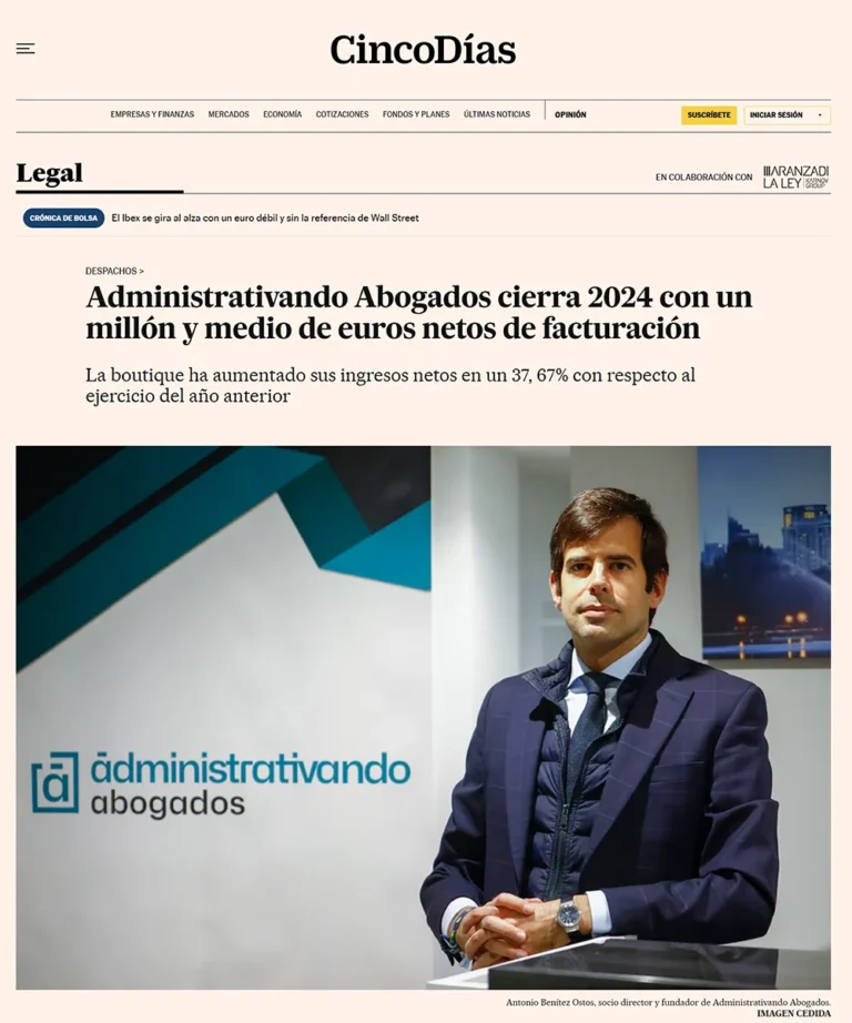 Administrativando Abogados cierra 2024 con un millón y medio de euros