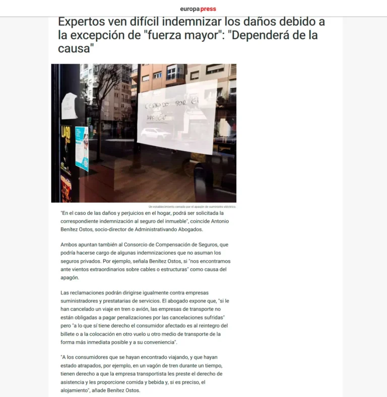 Expertos ven difícil indemnizar los daños debido a la excepción de fuerza mayor Dependerá de la causa