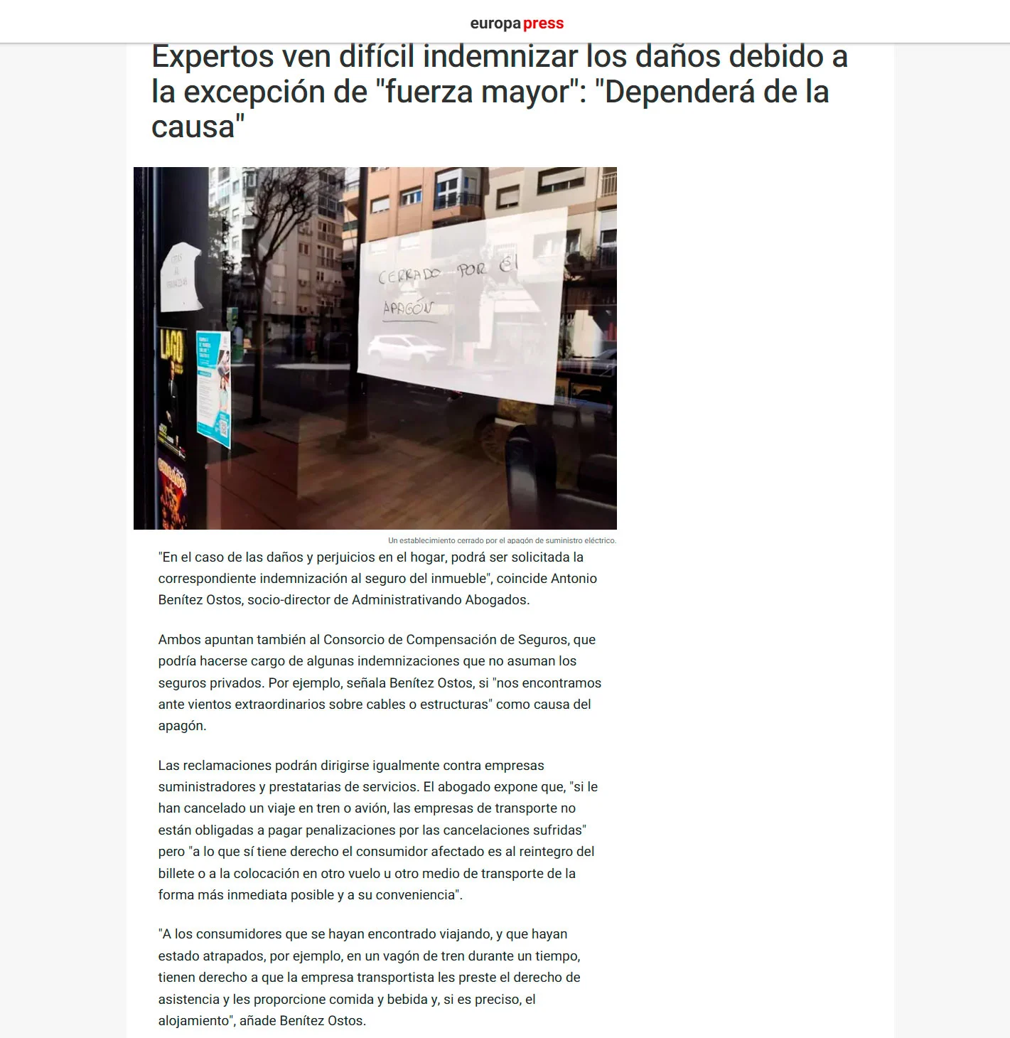 Expertos ven difícil indemnizar los daños debido a la excepción de fuerza mayor Dependerá de la causa
