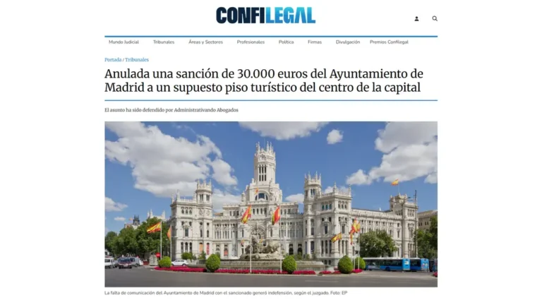 Anulada una sanción de 30.000 euros del Ayuntamiento de Madrid a un_ - [confilegal.com]