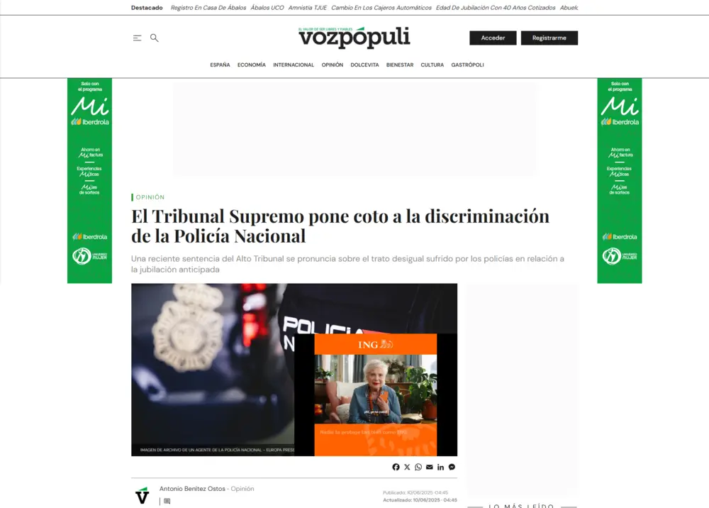 El Tribunal Supremo pone coto a la discriminación de la Policía Nac_ - [www.vozpopuli.com]