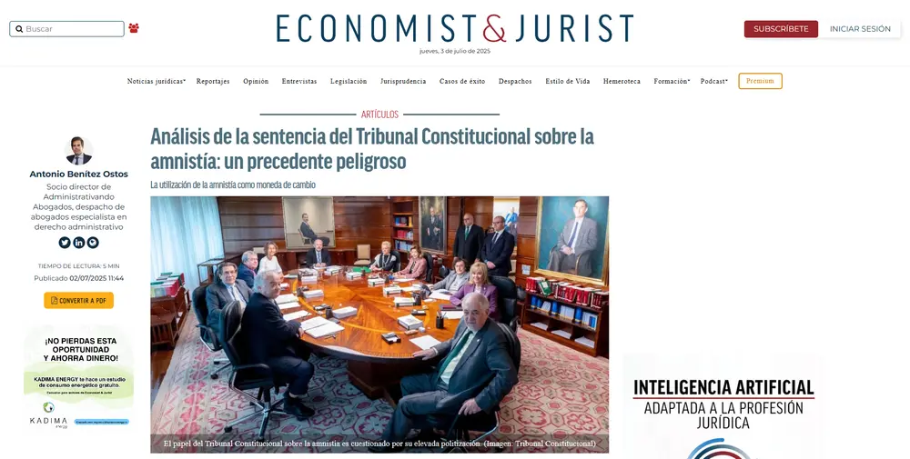 Análisis de la sentencia del Tribunal Constitucional sobre la amnistía