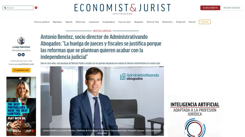 Antonio Benítez, socio director de Administrativando Abogados