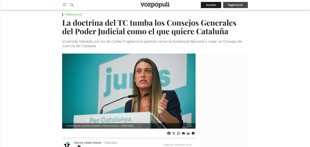 La doctrina del TC tumba los Consejos Generales del Poder Judicial como el que quiere Cataluña