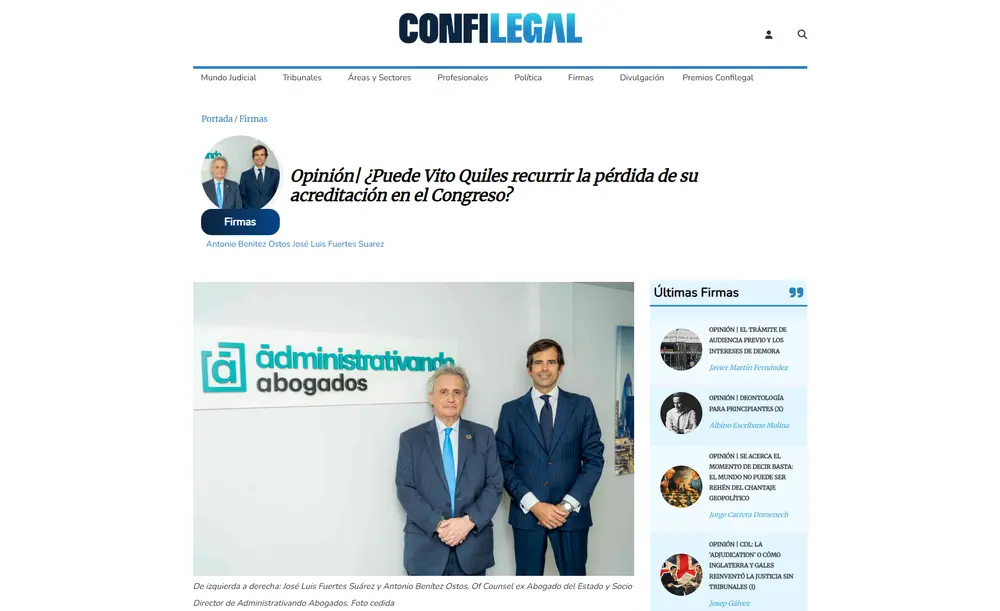 Puede Vito Quiles recurrir la pérdida de su acreditación en el Congreso