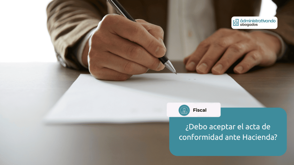 acta de conformidad hacienda debo aceptar
