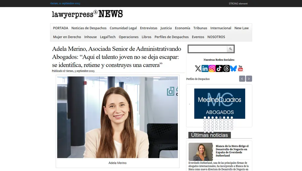 Adela Merino, Asociada Senior de Administrativando Abogados_ “Aquí _ - [www.lawyerpress.com]