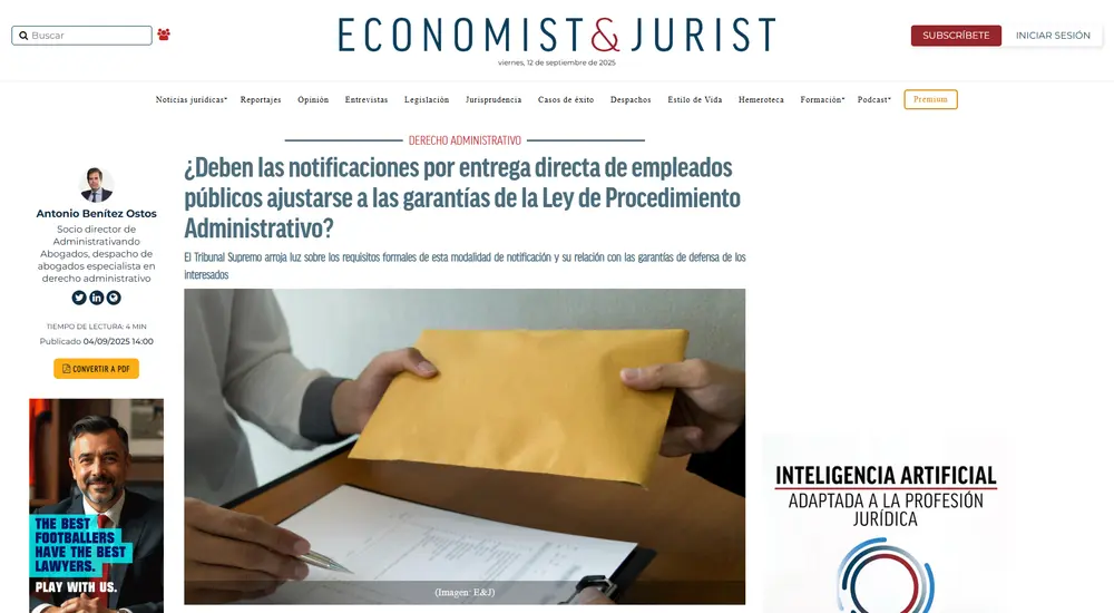 Deben las notificaciones por entrega directa de empleados públicos_ - [www.economistjurist.es]