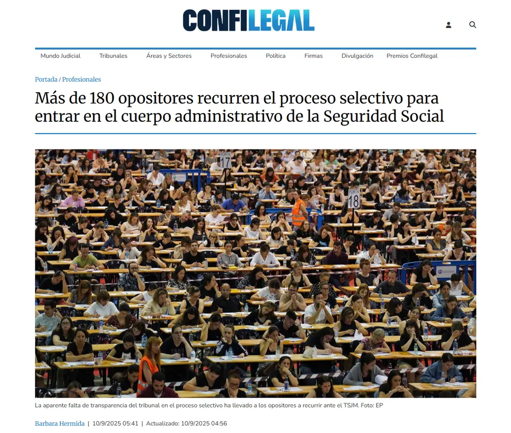 Más de 180 opositores recurren el proceso selectivo para entrar en _ - [confilegal.com] (1)