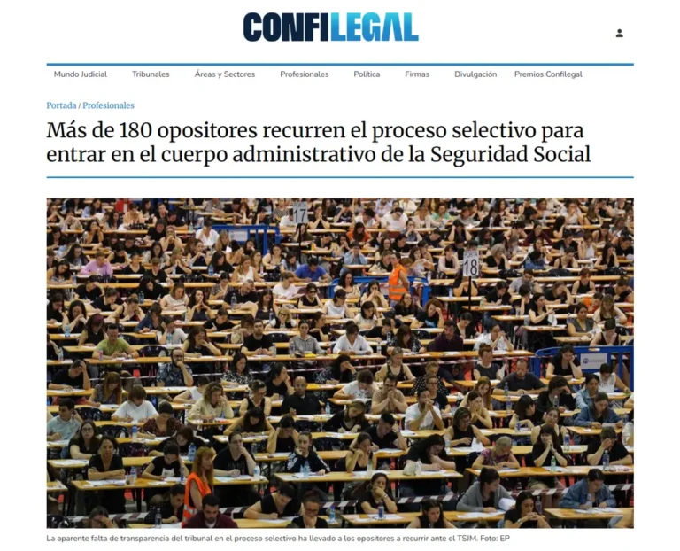 Más de 180 opositores recurren el proceso selectivo para entrar en _ - [confilegal.com]