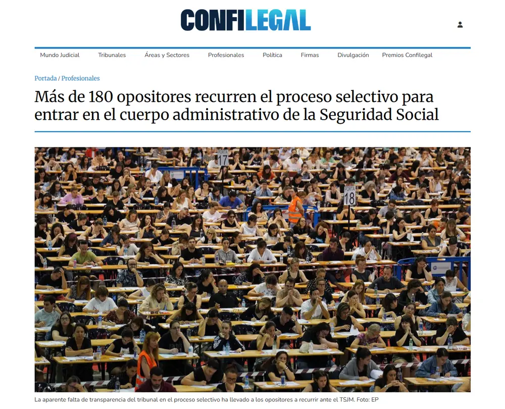 Más de 180 opositores recurren el proceso selectivo para entrar en _ - [confilegal.com]