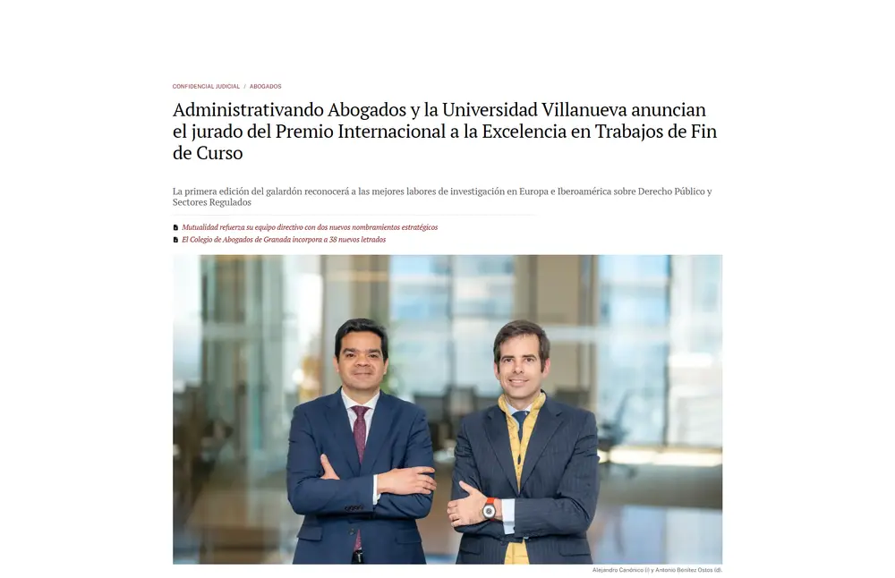 Administrativando Abogados y la Universidad Villanueva anuncian el _ - [www.elconfidencialdigital.com]