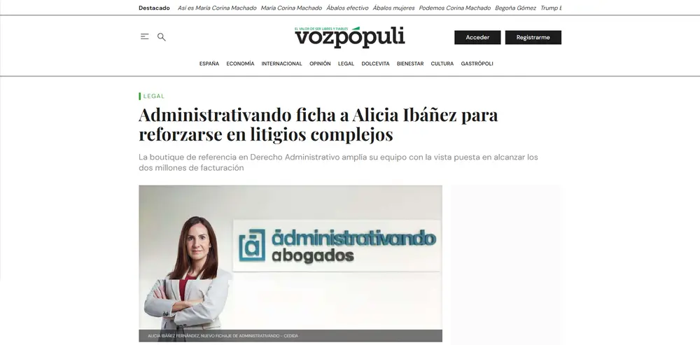 Administrativando ficha a Alicia Ibáñez para reforzarse en litigios_ - [www.vozpopuli.com]