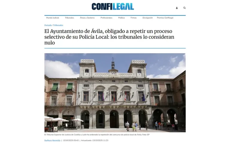 Avila debe repetir proceso nulo para su Policía Local - [confilegal.com]