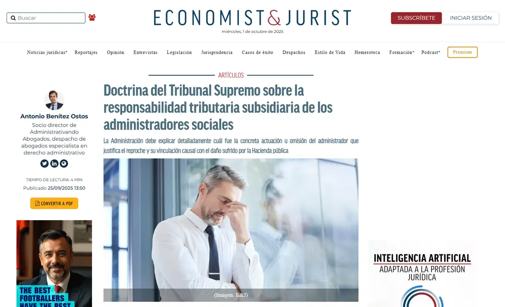 Doctrina del Tribunal Supremo sobre la responsabilidad tributaria s_ - [www.economistjurist.es]