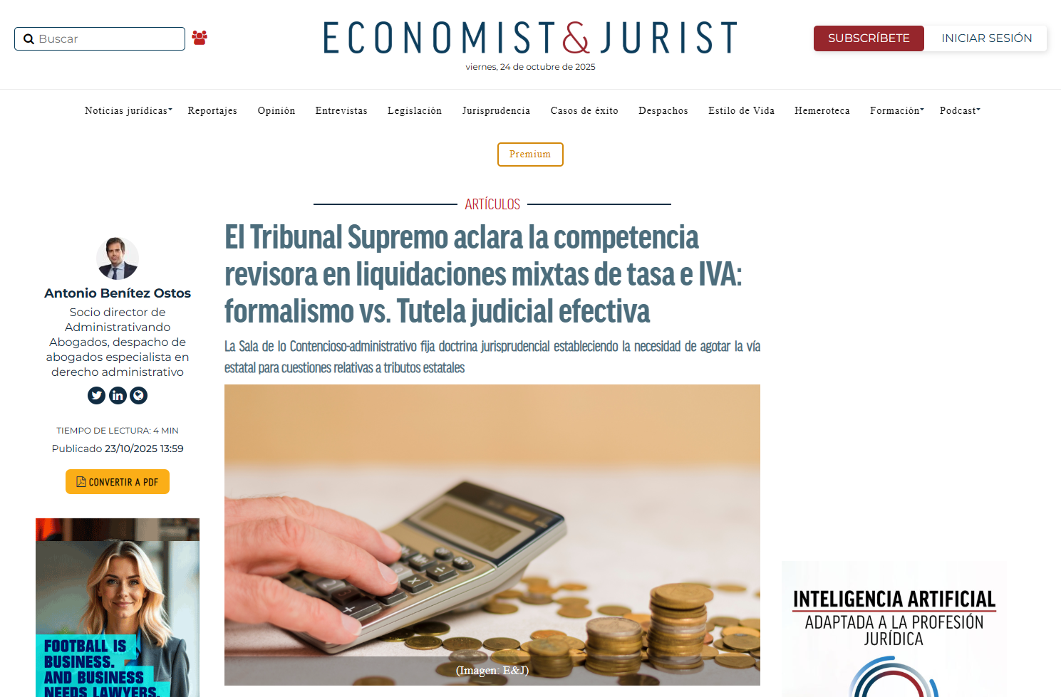 El Tribunal Supremo aclara la competencia revisora en liquidaciones_ - [www.economistjurist.es]