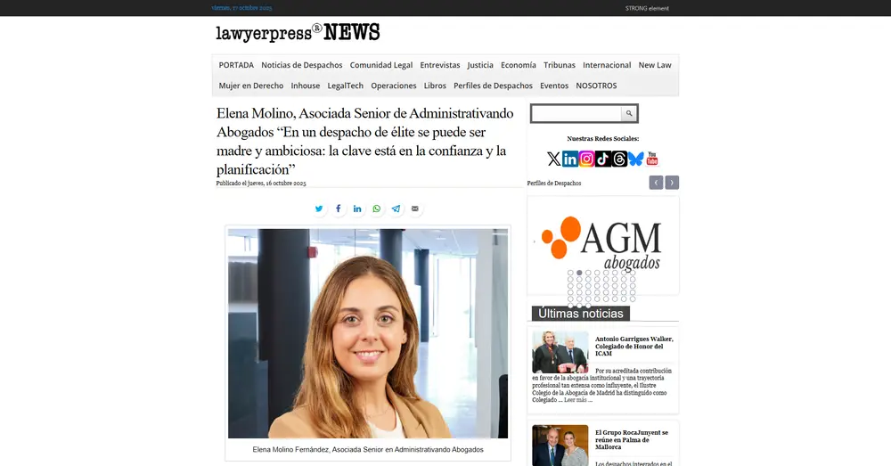 Elena Molino, Asociada Senior de Administrativando Abogados “En un _ - [www.lawyerpress.com]