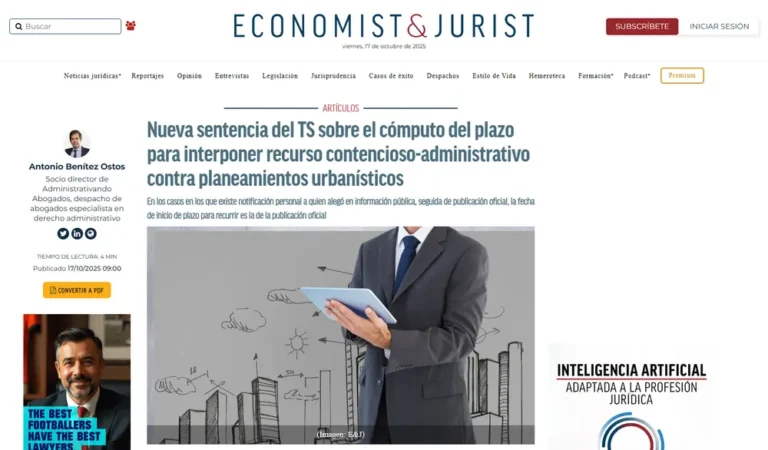 Nueva sentencia del TS sobre el cómputo del plazo para interponer r_ - [www.economistjurist.es]