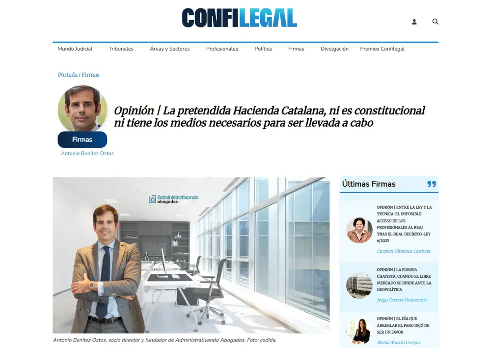 Opinión - La pretendida Hacienda Catalana, ni es constitucional ni _ - [confilegal.com]