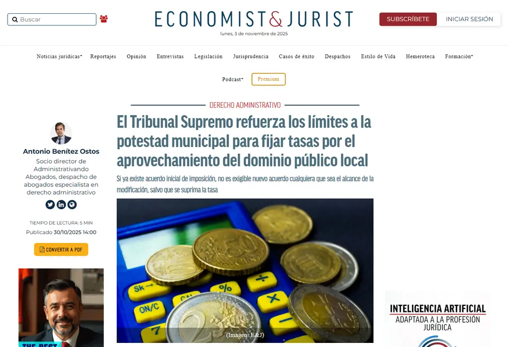 El Tribunal Supremo refuerza los límites a la potestad municipal pa_ - [www.economistjurist.es]