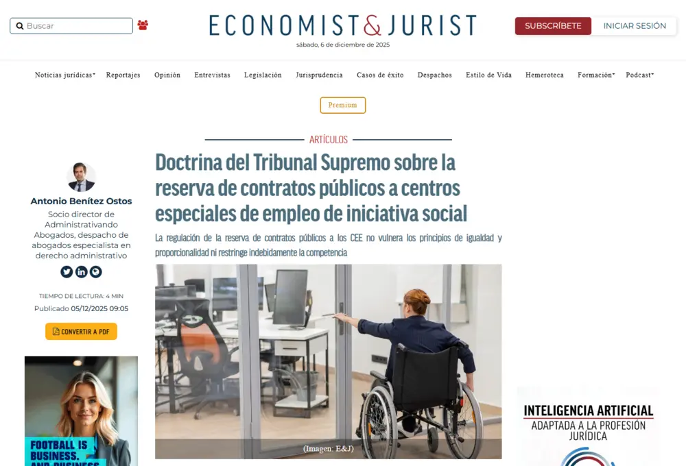 Doctrina del Tribunal Supremo sobre la reserva de contratos público_ - [www.economistjurist.es]