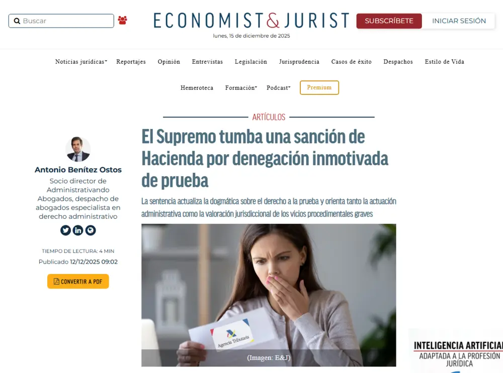 El Supremo tumba una sanción de Hacienda por denegación inmotivada _ - [www.economistjurist.es] (1)