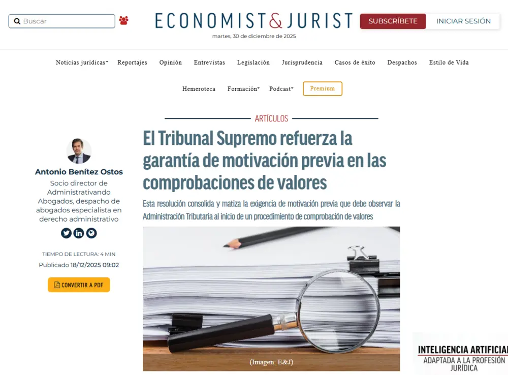 El Tribunal Supremo refuerza la garantía de motivación previa en la_ - [www.economistjurist.es]