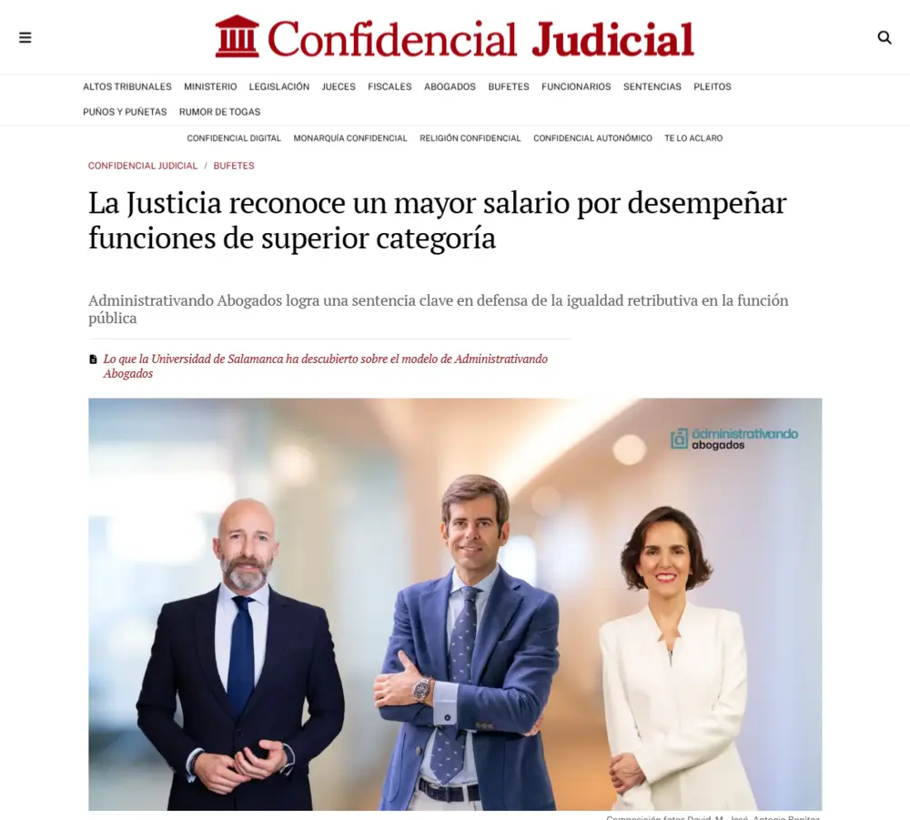 La Justicia reconoce un mayor salario por desempeñar funciones de s_ - [www.elconfidencialdigital.com]