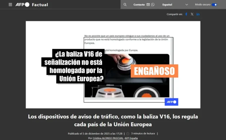 Los dispositivos de aviso de tráfico, como la baliza V16, los regul_ - [factual.afp.com]