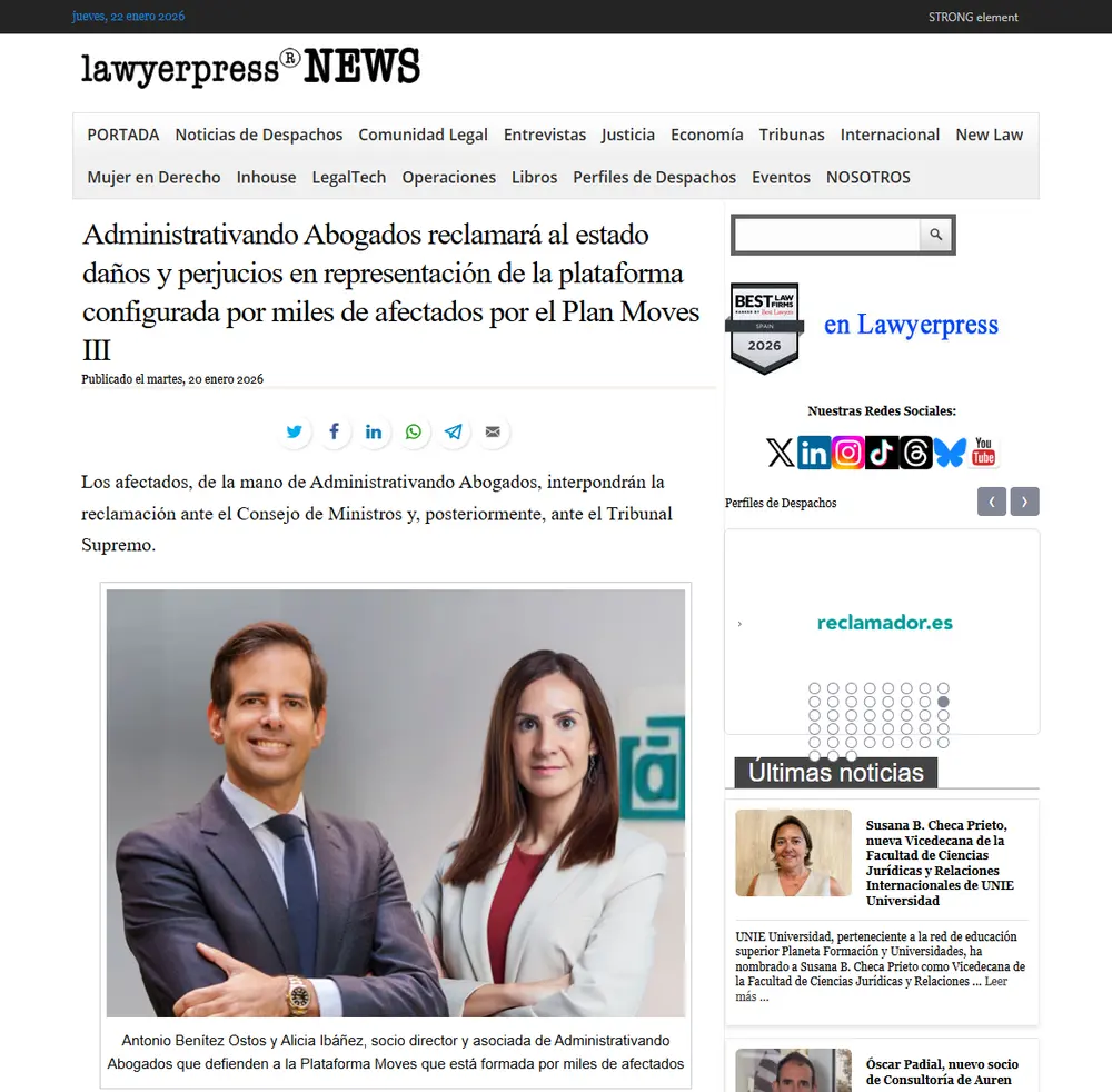 Administrativando Abogados reclamará al estado daños y perjucios en_ - [www.lawyerpress.com]