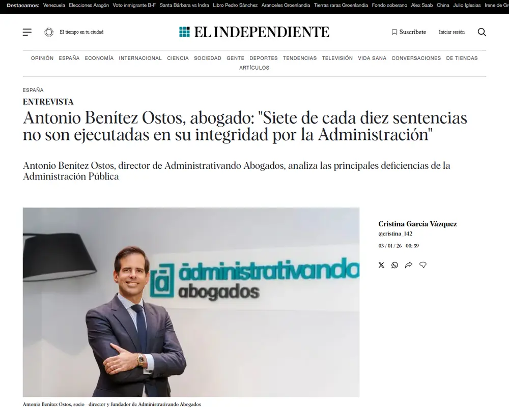 Antonio Benítez Ostos, abogado_ _Siete de cada diez sentencias no s_ - [www.elindependiente.com]