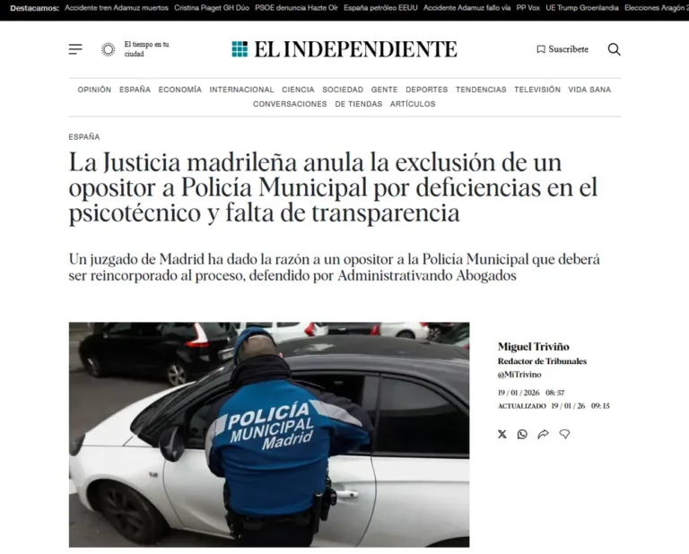 La Justicia madrileña anula la exclusión de un opositor a Policía M_ - [www.elindependiente.com]