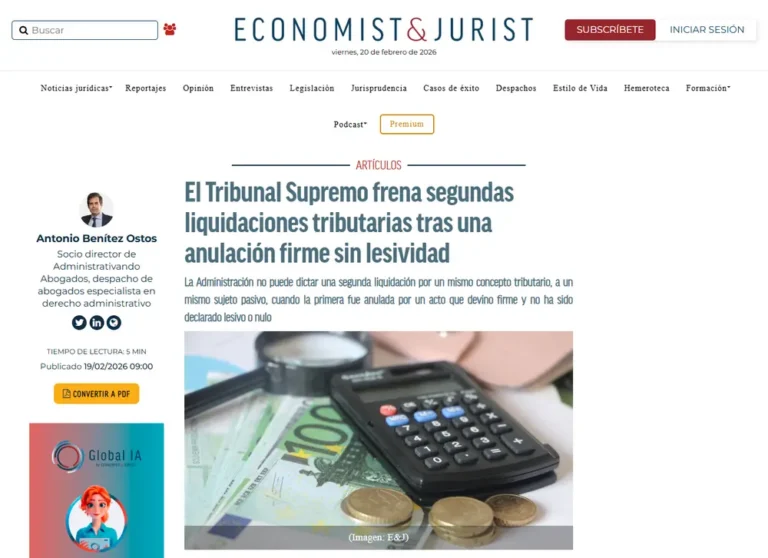 El Tribunal Supremo frena segundas liquidaciones tributarias tras u_ - [www.economistjurist.es]