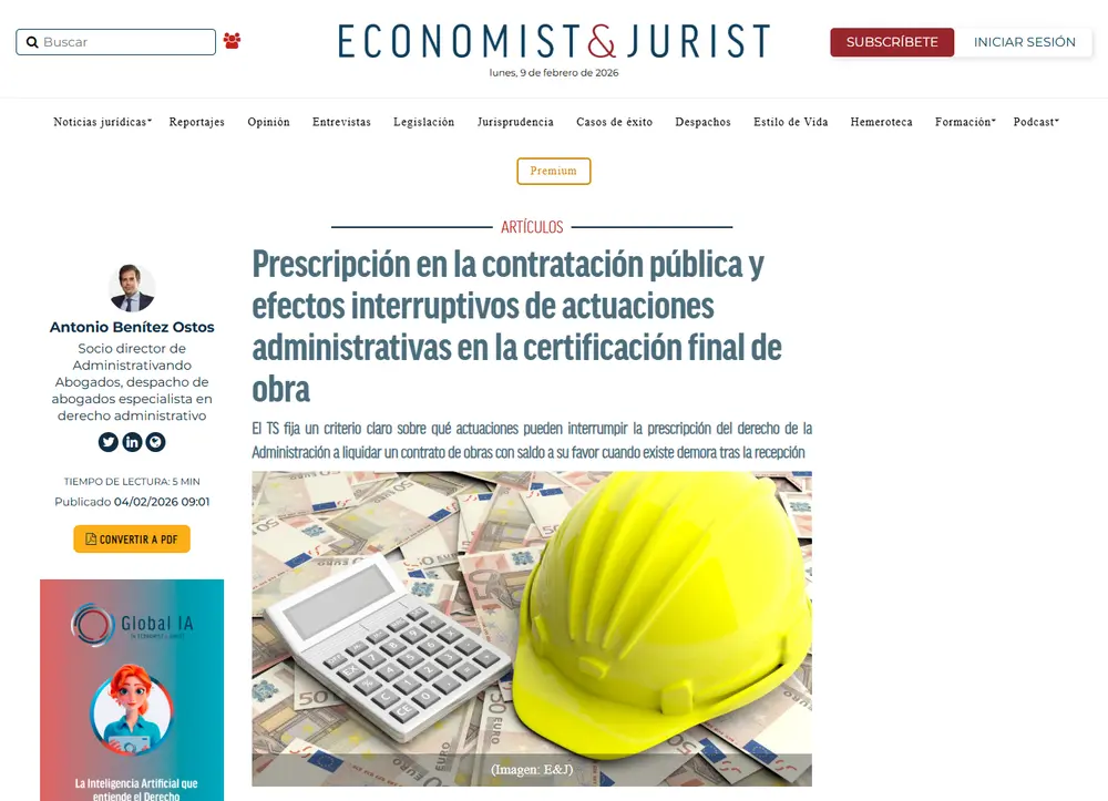 Prescripción en la contratación pública y efectos interruptivos de _ - [www.economistjurist.es]