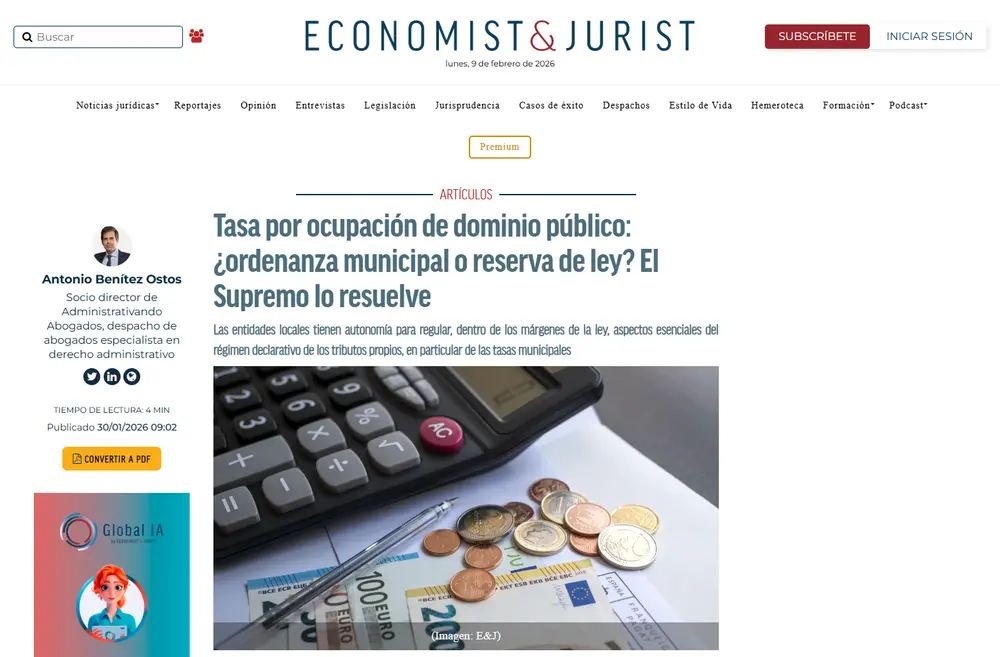 Tasa por ocupación de dominio público_ ¿ordenanza municipal o reser_ - [www.economistjurist.es]