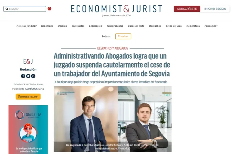 Administrativando Abogados logra que un juzgado suspenda cautelarme_ - [www.economistjurist.es]