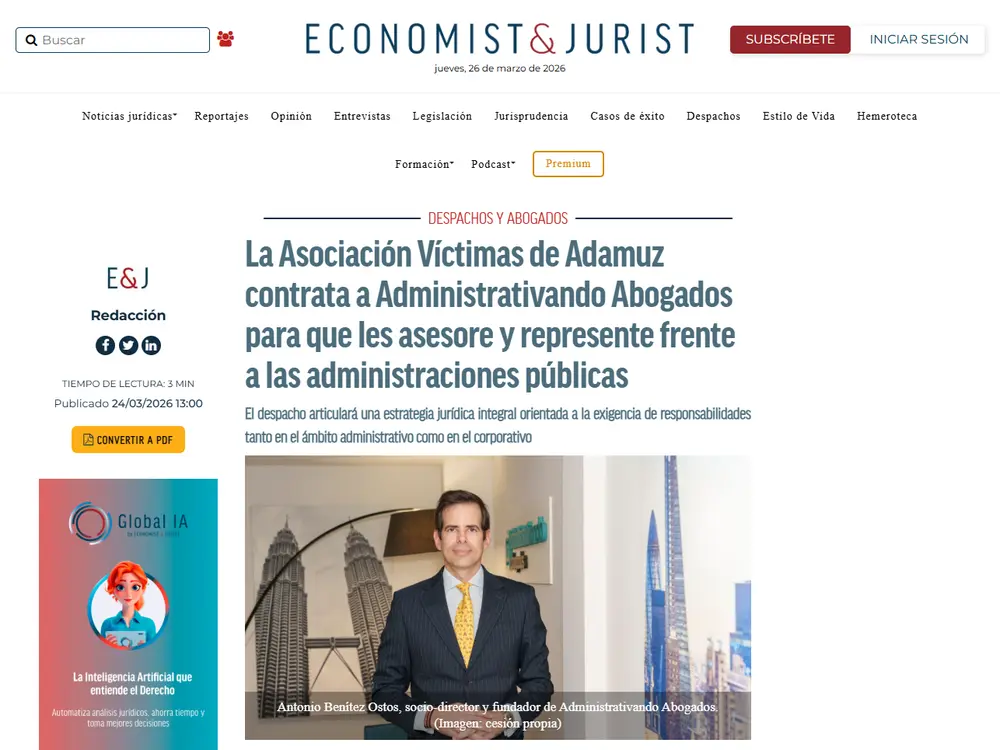 La Asociación Víctimas de Adamuz contrata a Administrativando Aboga_ - [www.economistjurist.es]