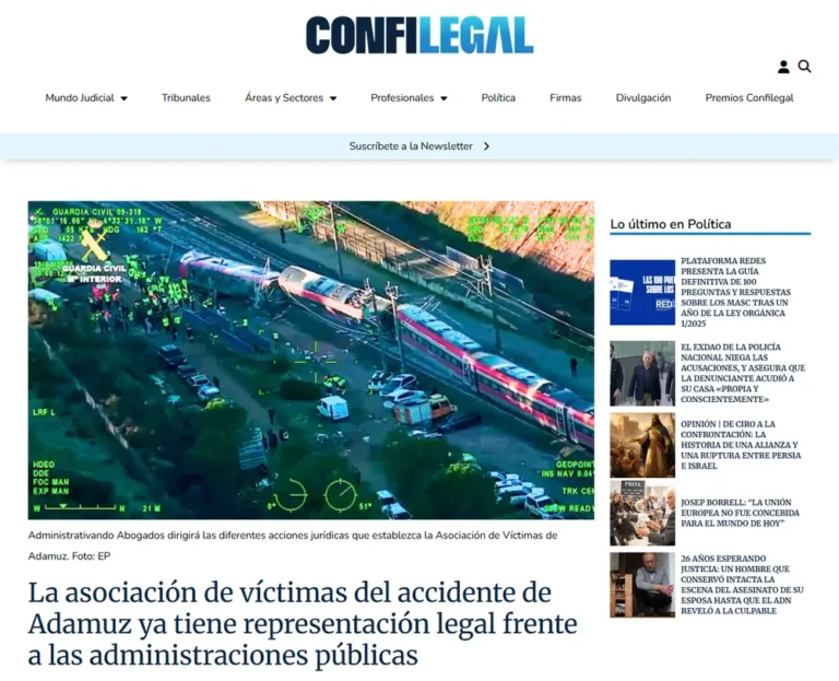 asociación de víctimas del accidente de Adamuz ya tiene represen_ - [confilegal.com]
