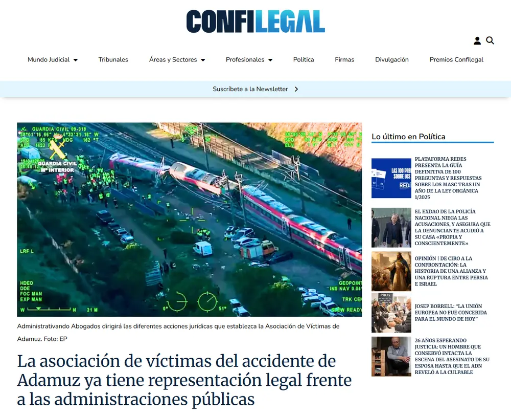 asociación de víctimas del accidente de Adamuz ya tiene represen_ - [confilegal.com]
