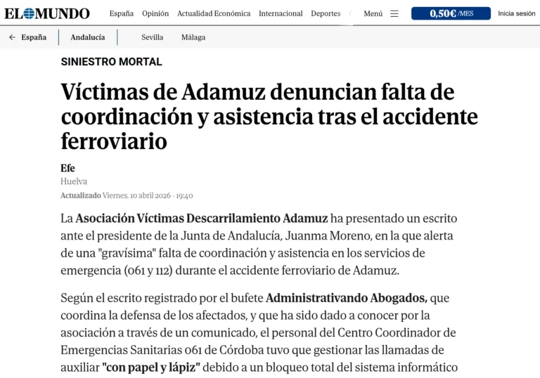 Víctimas de Adamuz denuncian falta de coordinación y asistencia tras el accidente ferroviario - El mundo