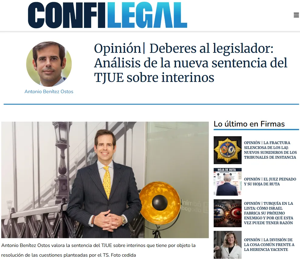 deberes al legislador Análisis de la nueva sentencia del TJUE sobre interinos