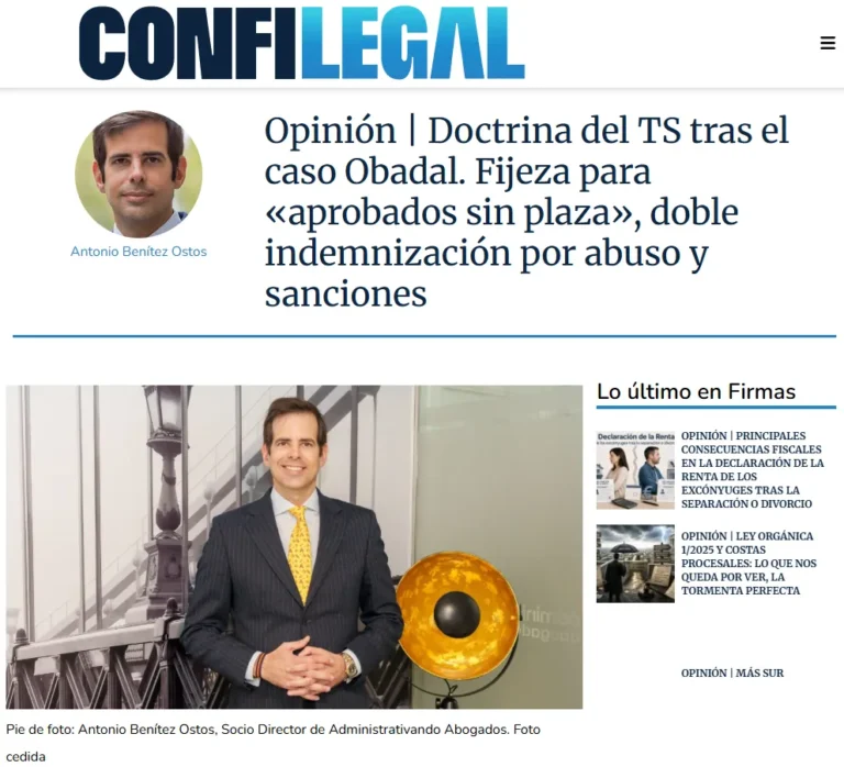Doctrina del TS tras el caso Obadal. Fijeza para «aprobados sin plaza», doble indemnización por abuso y sanciones