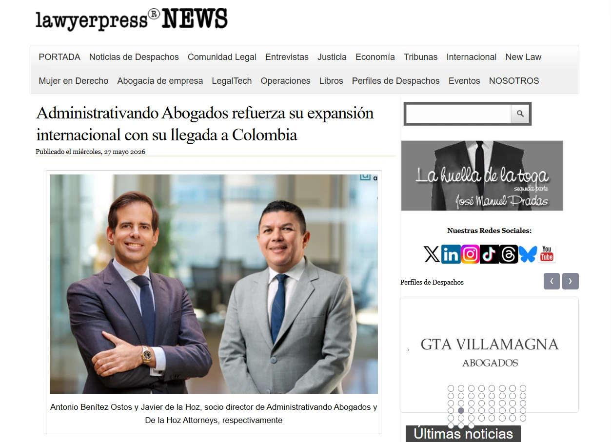 administrativando abogados refuerza expansión internacional colombia