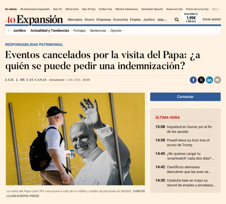Eventos cancelados por la visita del Papa expansion