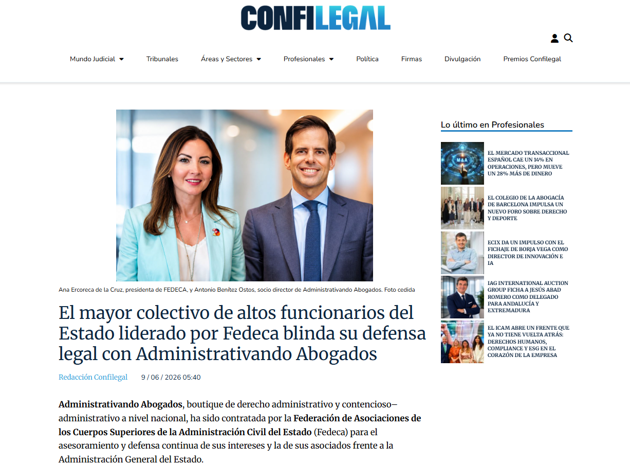 fedeca blinda defensa legal altos funcionarios administrativando casos alto impacto