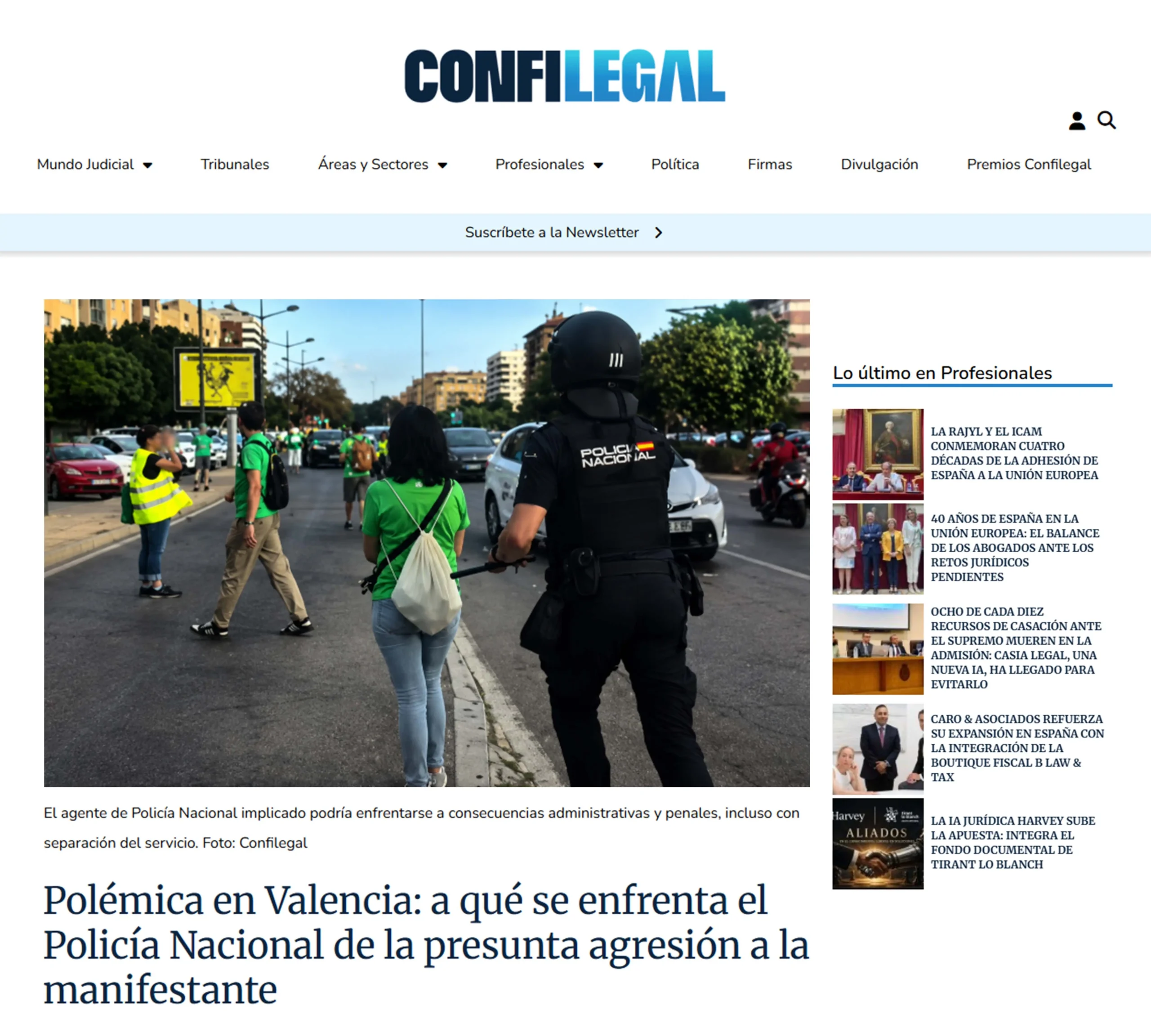 polemica valencia policia nacional presunta agresión manifestante