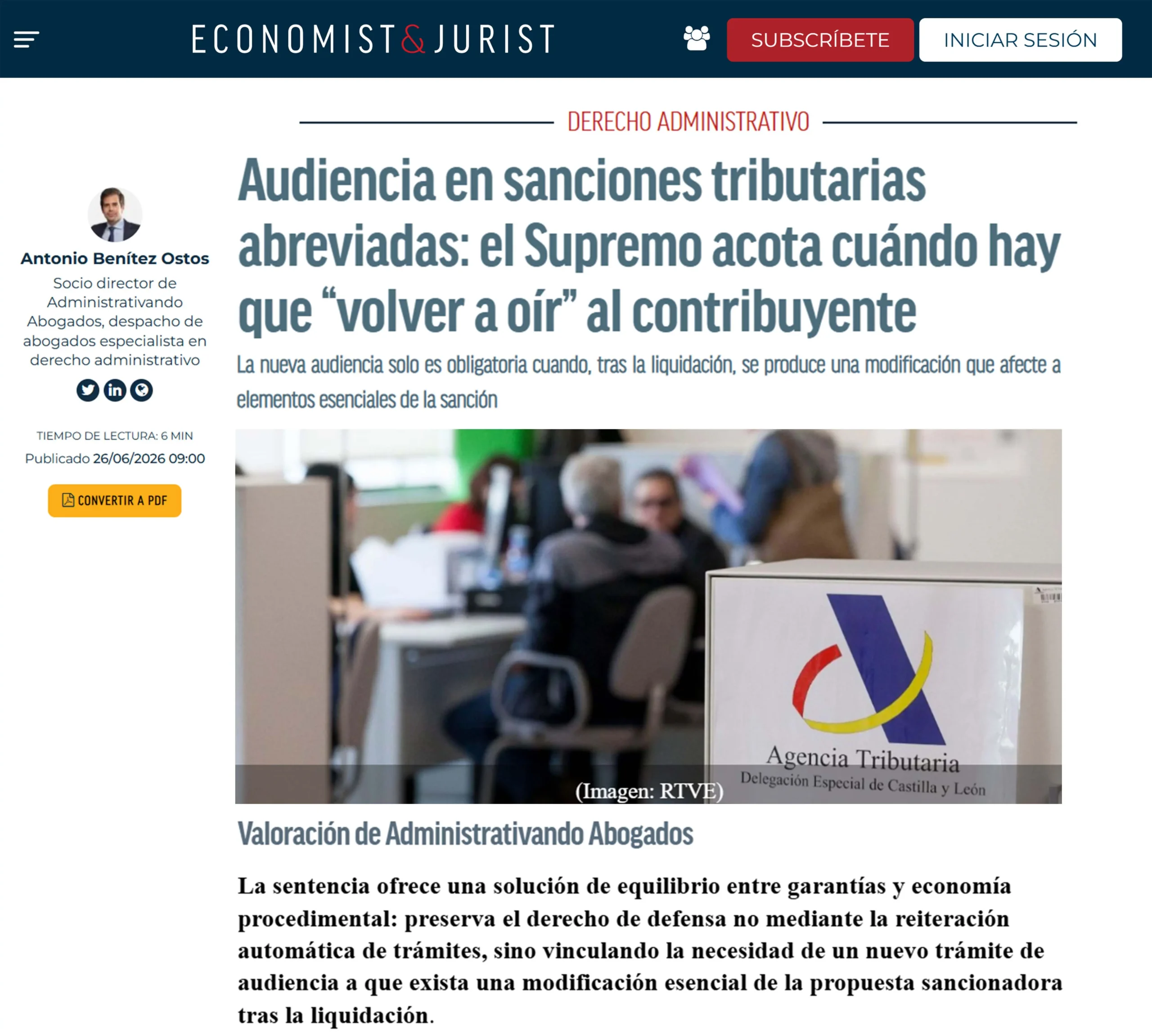 sentencia del tribunal supremo que acota el tramite audiencia sanciones tributarias