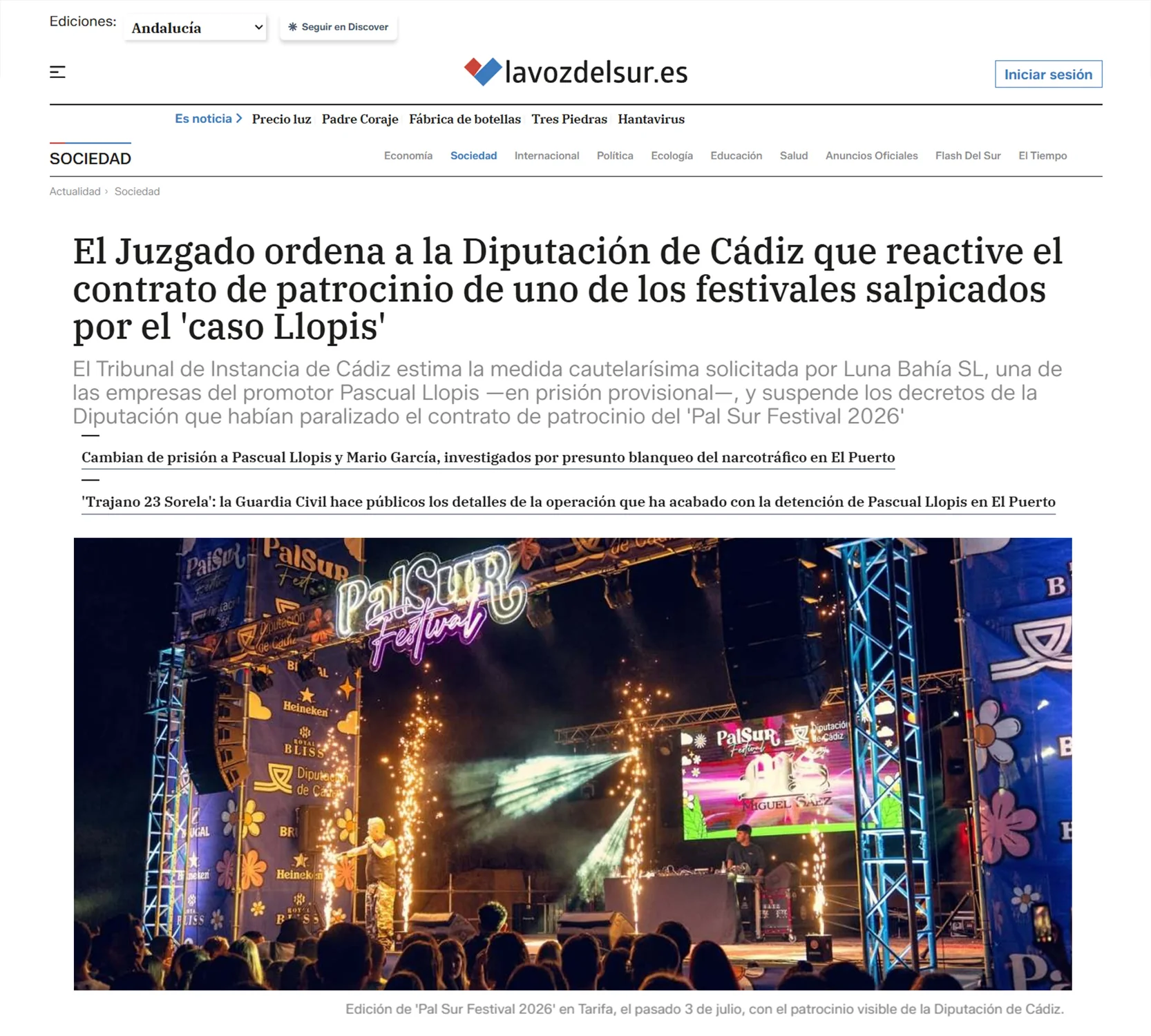 Administrativando logra la reactivación judicial del patrocinio de Pal Sur Festival