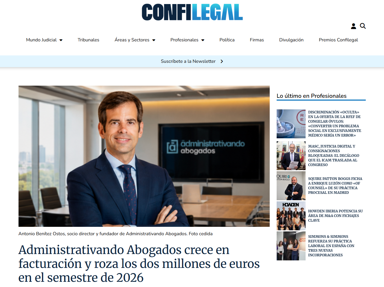 Administrativando Abogados crece en facturación Confilegal